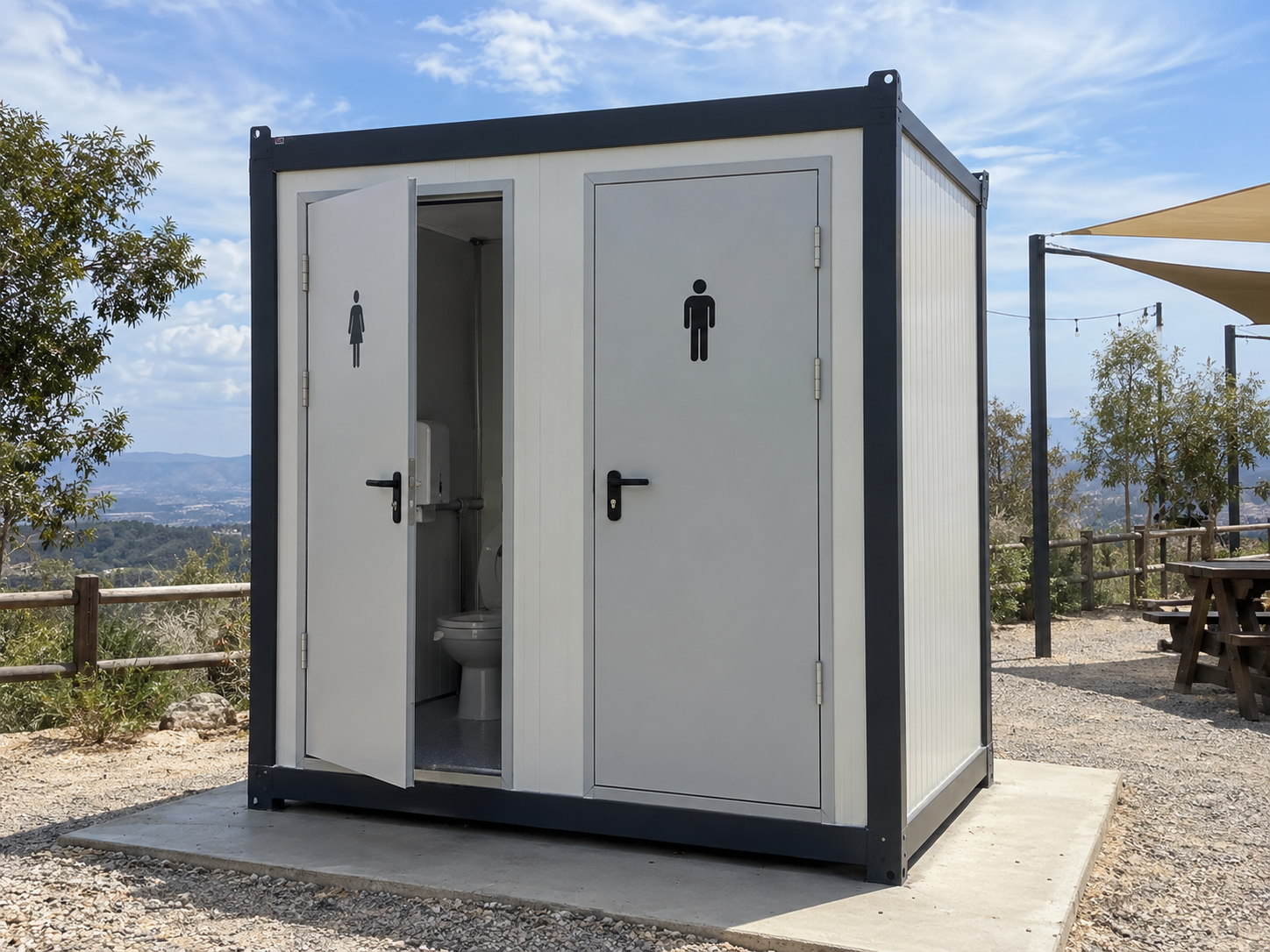Módulo cabina sanitaria doble 2 WC independientes (Chico / Chica) - miniatura 3