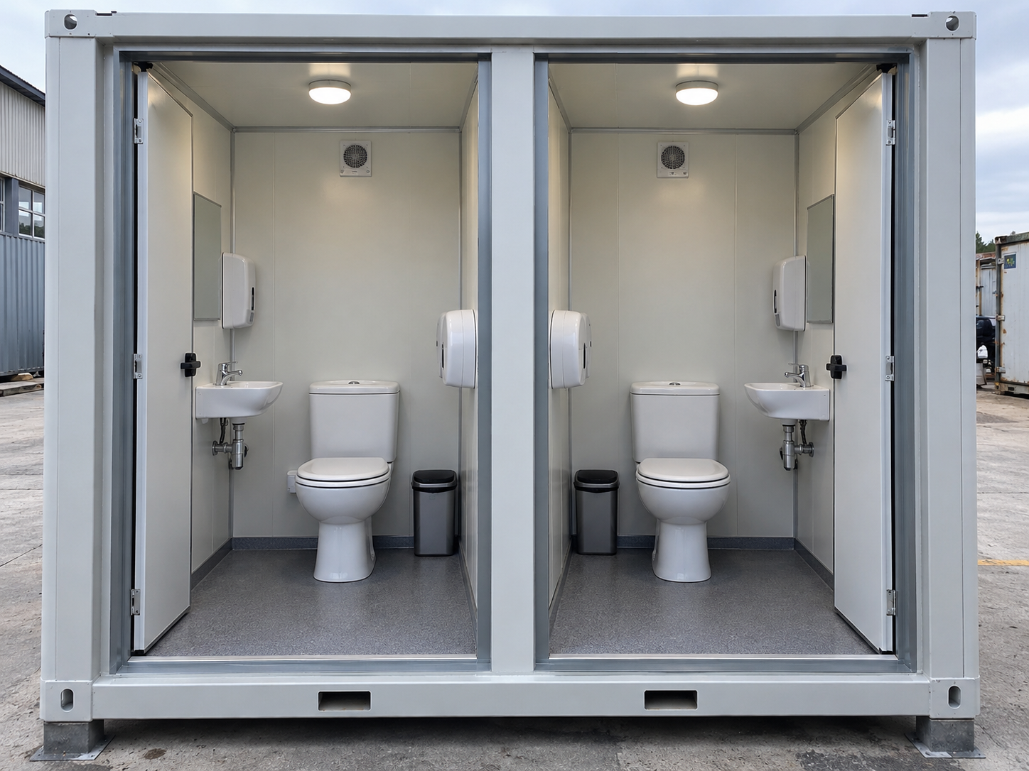 Módulo cabina sanitaria doble 2 WC independientes (Chico / Chica) - miniatura 2