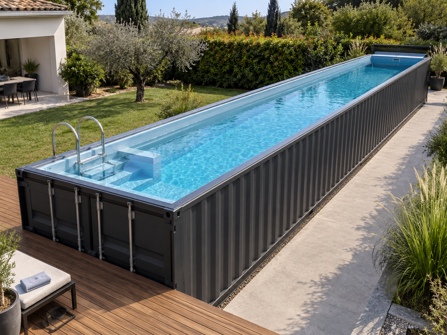 Piscina contenedor de 12 metros (40 pies) Couloir de Nage / Canal de natación - miniatura 4